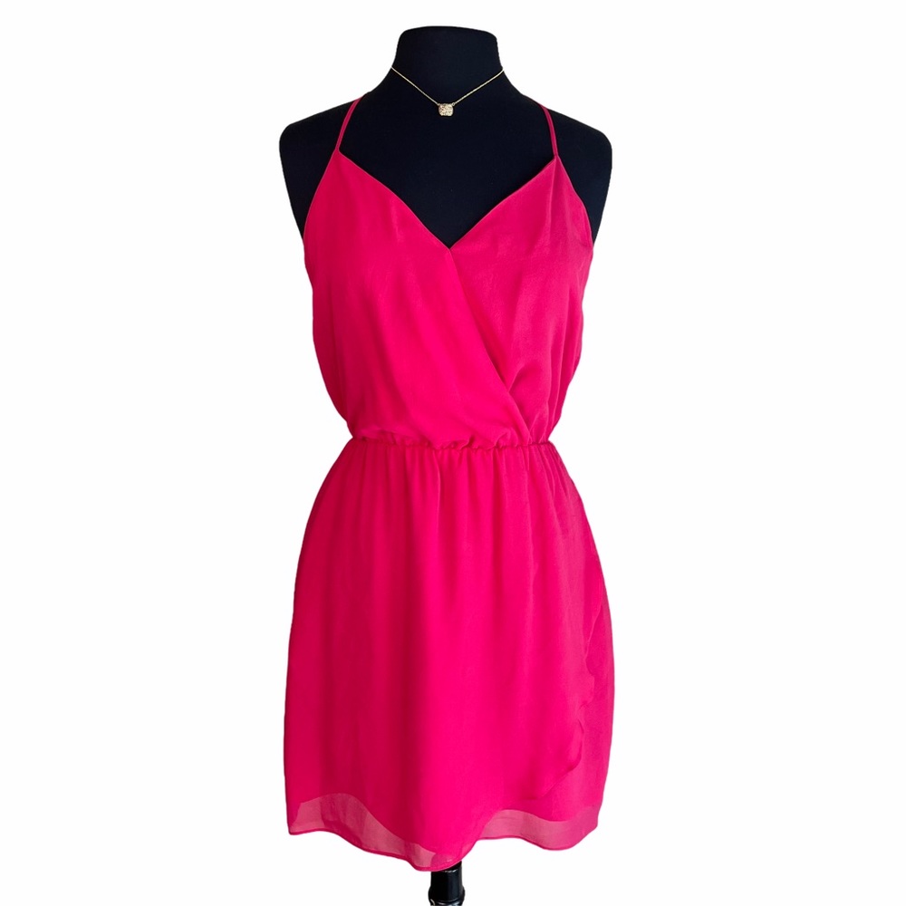 Joie Perrine Watermelon Pink Silk T-Strap Halter Dress